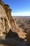 Details of the cliffs of Tsagaan Suvraga Â«Â white stupaÂ Â» in the Gobi desert, Mongolia. Vertical view.